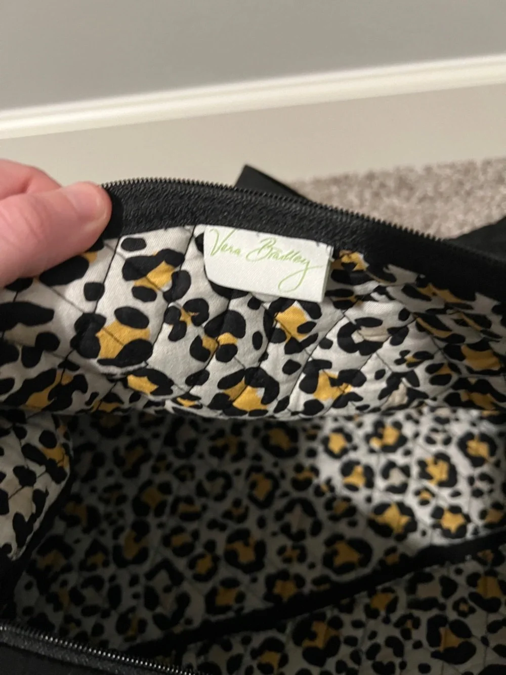 Vera Bradley Black Quilted Duffel Travel Bag - Picture 2 of 4